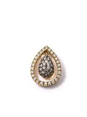 LeVian 3/4ct Diamond Pave Swing Teardrop Charm 14K 585 Yellow Gold Pendant